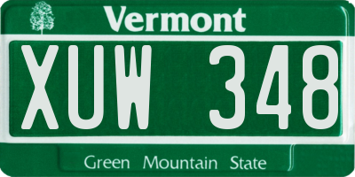 VT license plate XUW348