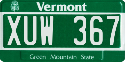 VT license plate XUW367