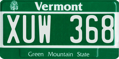 VT license plate XUW368