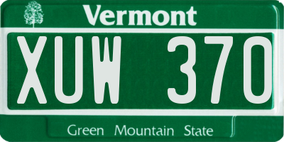 VT license plate XUW370