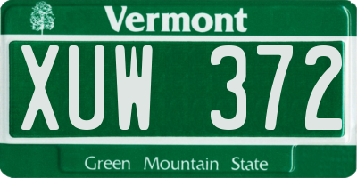 VT license plate XUW372