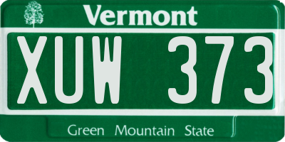 VT license plate XUW373