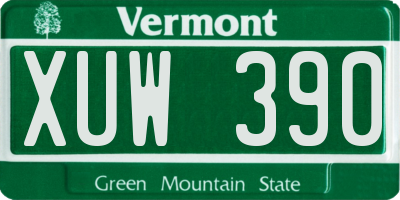VT license plate XUW390