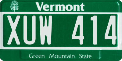 VT license plate XUW414