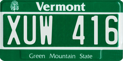 VT license plate XUW416