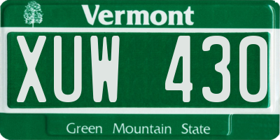 VT license plate XUW430
