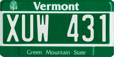 VT license plate XUW431