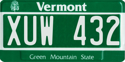 VT license plate XUW432