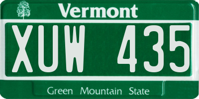 VT license plate XUW435