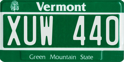 VT license plate XUW440