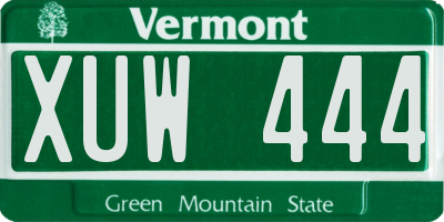 VT license plate XUW444