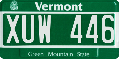VT license plate XUW446