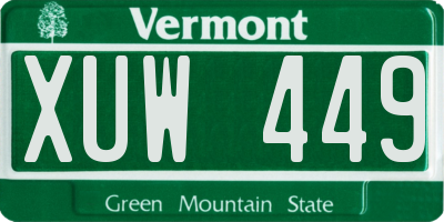 VT license plate XUW449