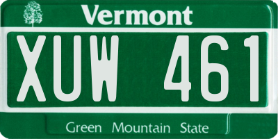 VT license plate XUW461