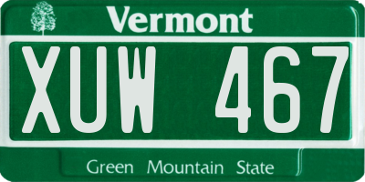 VT license plate XUW467
