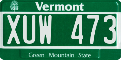 VT license plate XUW473