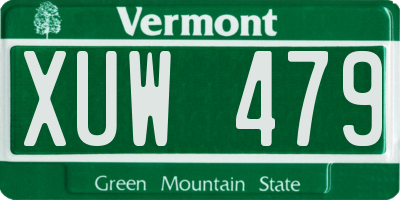 VT license plate XUW479
