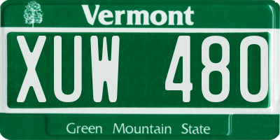 VT license plate XUW480