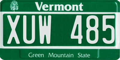 VT license plate XUW485