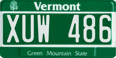 VT license plate XUW486