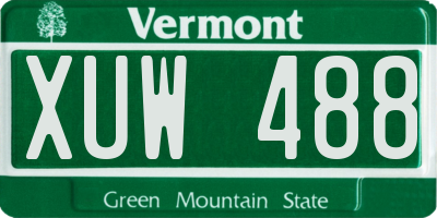 VT license plate XUW488