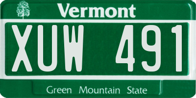 VT license plate XUW491