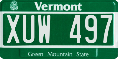 VT license plate XUW497