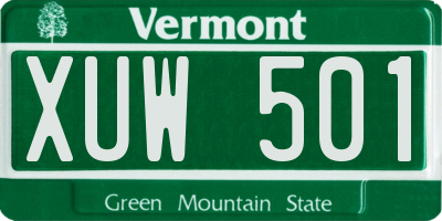 VT license plate XUW501