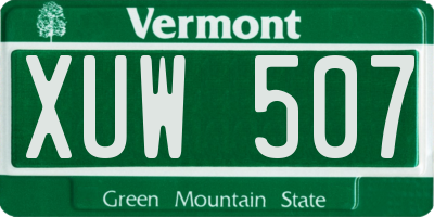 VT license plate XUW507