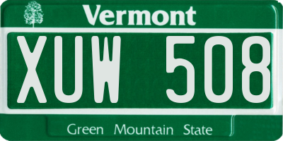 VT license plate XUW508
