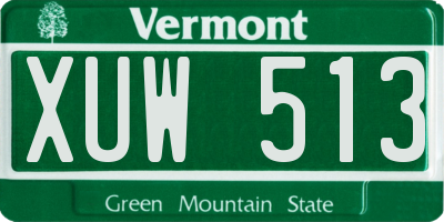 VT license plate XUW513