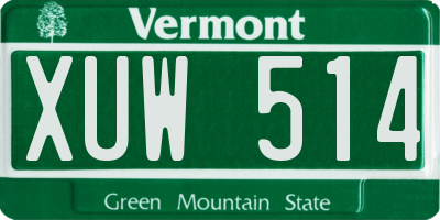 VT license plate XUW514