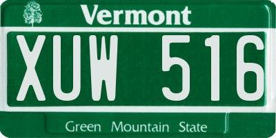 VT license plate XUW516