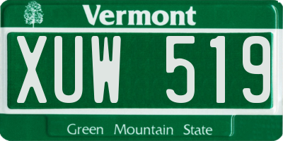 VT license plate XUW519