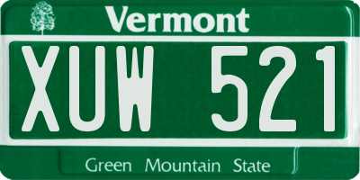 VT license plate XUW521
