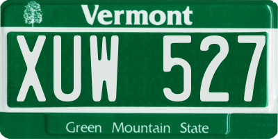 VT license plate XUW527