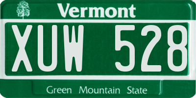 VT license plate XUW528