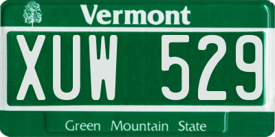 VT license plate XUW529