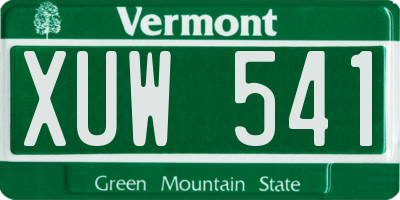 VT license plate XUW541