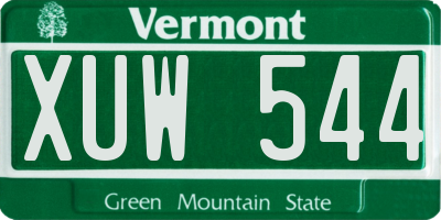 VT license plate XUW544
