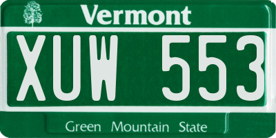 VT license plate XUW553