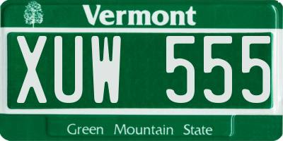 VT license plate XUW555