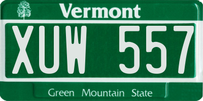 VT license plate XUW557