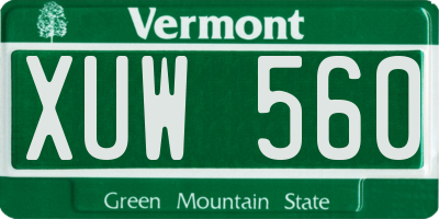 VT license plate XUW560