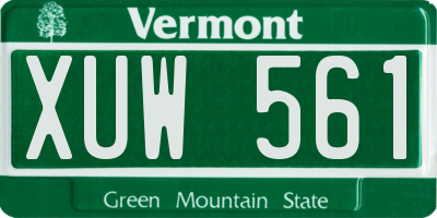 VT license plate XUW561