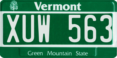 VT license plate XUW563