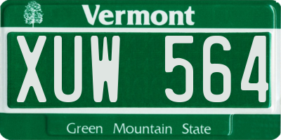 VT license plate XUW564