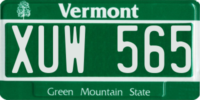VT license plate XUW565