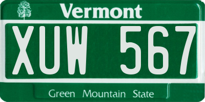 VT license plate XUW567