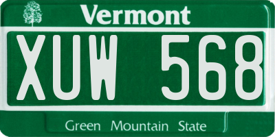 VT license plate XUW568